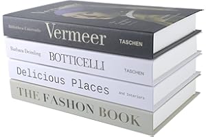 PTShadow 4 Pcs Dekorative Bücher für Heimdekor, schwarz und weißRegal Dekor Akzente Bibliothek Dekor für Home Sweet Stacked Books