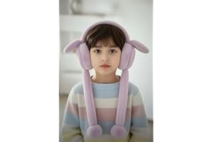 hyd Peluş Tavşan Kulaklıklı Hareketli Sesli Yumuşak Pelüş Kulaklık Lila