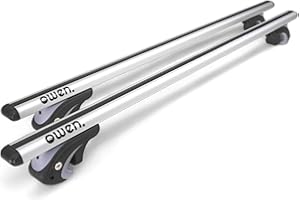 ‎OWEN Owen 5.0 Dachträger Universal 120 cm Silber | Aluminium Relingträger für offene Reling | TÜV geprüft | Abschließbar | Tragfähigkeit bis 90 kg | Aerodynamisch & einfach montierbar