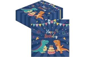 GROVBLE 40 STÜCKE Dino Servietten,Dinosaurier Thema Party,Dino Servietten Kindergeburtstag Geschirr Dino Jungen Dinosaurier Servietten 33 * 33CM für Dinosaurier-Geburtstagsdekorationen……