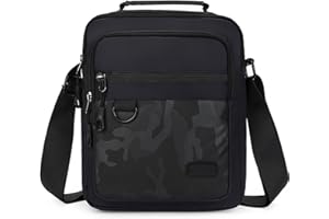 VOLGANIK ROCK Cross Body Bag Lightweight Nylon Small Shoulder Bag for Men With Multi Pockets Medium Messenger Bag for Work, Travel, Dog Walking Gift