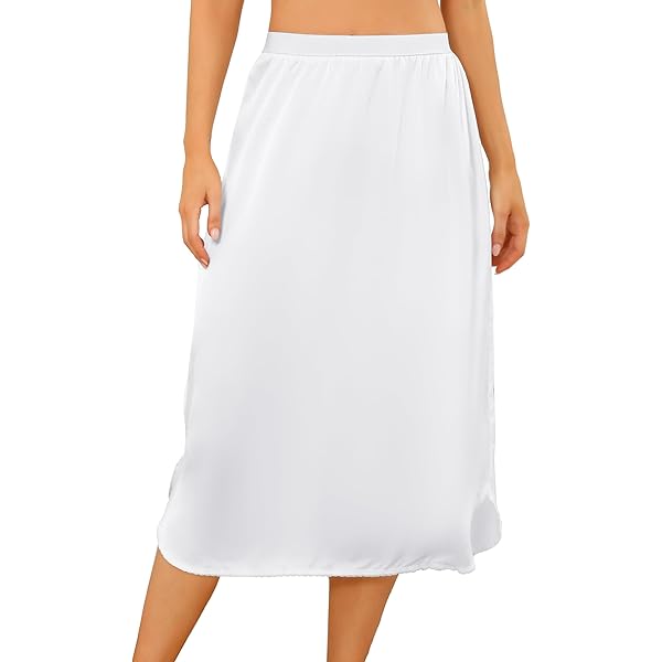 Wikoan dames onderrok kort petticoat knielang halfrok onzichtbaar underskirt kant zoom onderrokken voor dames S-XXL, nude, XXL