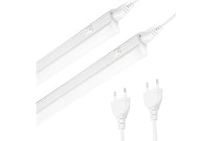 Qsmile LED Unterbauleuchte Küche 32 cm, 2er-set T5 4W 570lm 4000K Erweiterbar LED lichtleiste Kellerlampe Mit Schalter Und Eurostecker Bis Zu 10 Leuchten Können in Reihe Geschaltet Werden, 2 Stück