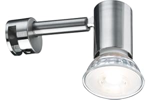 Paulmann 99905 Luminaria para espejo Galeria LED, lámpara para espejo Simplo, lámpara de baño, acero mate, iluminación para espejo incl. fuente de luz 1x53 W GU10