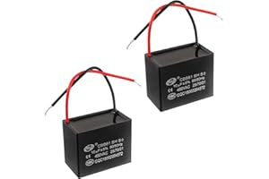 SIGANDG CBB61 10uF 450V AC 50/60 Hz Condensador de Funcionamiento del Motor del Ventilador del Aire Acondicionado (Paquete de 2)