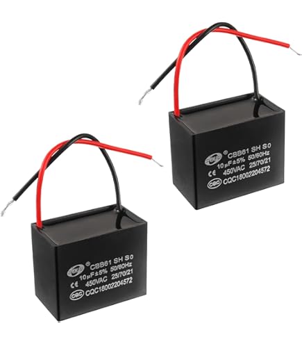 GTIWUNG 6 Pezzi 2.0uF 450V AC CBB61 Condensatore Ventilatore Da Soffitto 50/ 60Hz, Condensatore Di Avviamento 2 Fili, Condensatore Di Funzionamento Del Motore, Adatto Per Ventilatore A Soffitto