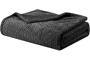 Homebliss Kuscheldecke 220 x 240 cm Flauschig Fleecedecke-Oeko-TEX® Zertifiziert,Decke Couch Blanket,Super Weiche Fleecedecke als Sofaüberwurf-oder Bettüberwurf,Tagesdecke - Dunkelgrau