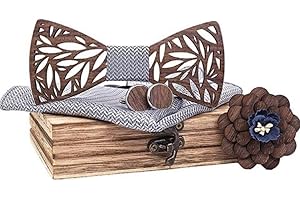 BEFORBIO Noeud papillon bois fait main, chic et tendance, accessoire mode ou idée cadeau. Ajustable facilement.