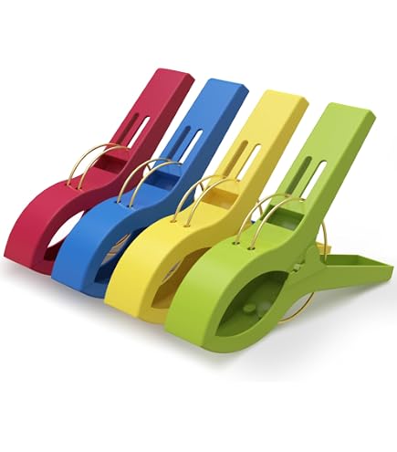 18 Mollette Grandi Per Asciugamani Da Spiaggia E Sdraio - Fermaglio In PP E Acciaio Inox, Apertura 4,5 Cm (Blu E Marrone)