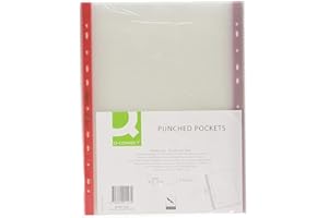 Q-CONNECT UK Q Connect Punched Pocket A4 Deluxe Side-Opening Orange Peel Strip (Pack of 50)