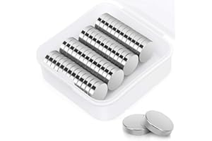 Magnesy neodymowe Wukong, 50 sztuk, 12 x 3 mm, mini okrągłe magnesy na tablicę magnetyczną, super mocne magnesy neodymowe na lodówkę, tablicę do przypinania, w zestawie pudełko do przechowywania