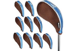 Andux Golf Couvre-Fer Maille avec Fermeture à glissière 10 pièces/Ensemble