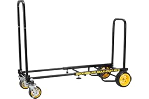 Rock-N-Roller R2G (Micro Ground Glider) 8-in-1 Folding Multi-Cart/Hand Truck/Dolly/Platform Cart/26" to 39" Telescoping Frame/350 lbs. Load Capacity, Black