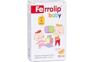OMEGOR Ferrolip Baby Integratore Ferro Bambini e Neonati in Gocce (30ml alla Pesca) - Senza Fastidi Gastrointestinali - Privo di Sapore Metallico