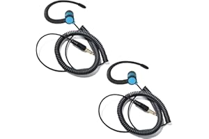 HYSHIKRA 1 Pin 3.5mm Jack Auricolare 180° Ricezione congiunta Solo Walkie Talkie Auricolare Compatibile con Motorola Sepura Rexon Wouxun Baofeng Quansheng radio portatili (Blu, 2)