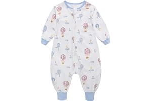 MIRACLE BABY Śpiwór niemowlęcy na lato z nogawkami, 0,5 Tog, 100% bawełna, śpiwór letni z rękawami, dla chłopców i dziewczynek