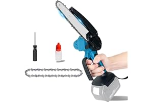 STARMINGSTM Akku Kettensäge Kompatibel für Makita 18V Akku, 6 Zoll Mini Elektro Kettensäge mit 2 Ketten und kleiner Ölflasche, Handkettensäge für Gartenschere und Gartenarbeit（Ohne Akku）
