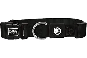 DDOXX Collar Perro Nylon, Ajustable | Muchos Colores & Tamaños | para Perros Pequeño, Mediano y Grande | Collares Accesorios Gato Cachorro | Negro, XS