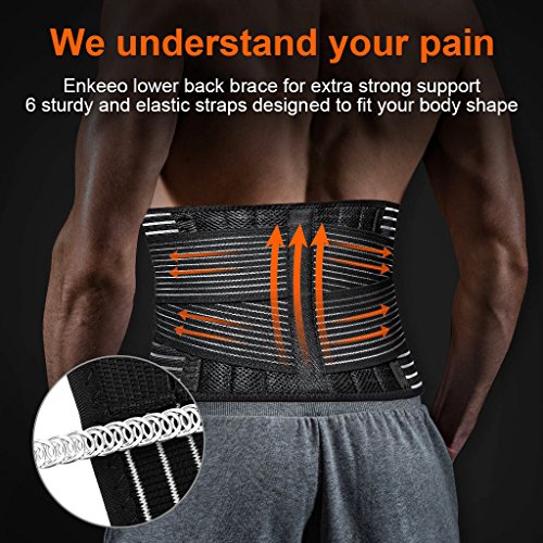 Enkeeo Rückenbandage Rückenstütze für Herren und Damen, Rückenstützgürtel Stützgürtel Rücken Rückengurt Bauch Bandage Fitnessgürtel gegen Rückenschmerzen - 7