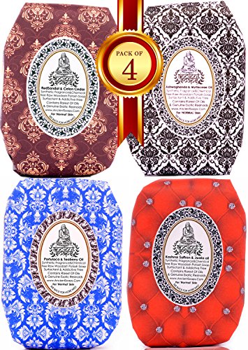 Ancient Ayurveda Authentic Handmade Woodash Soaps (Pack Of 4) RS.528 (60.00% Off) - Amazon