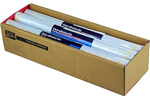 OXBRIIDGE Oxbridge Back to School Self Adhesive Clear Film Roll - 33cm x 3m - with Cut to Size Grid Guide Backing - Great for Home, Office or School Environments (Set of 8 Rolls)