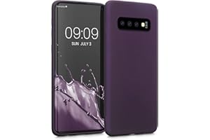 kwmobile Funda para Samsung Galaxy S10 Carcasa - Case TPU y Silicona Ultrafino - Antigolpes con Bordes elevados - Apto Carga inalámbrica - Frambuesa metálico