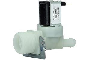 LUTH Premium Profi Parts - Magnetventil 1-fach 180° 14,0mm Ø 220/240V 50/60Hz Max. Temperatur 90° mit 3/4" Eingang für Waschmaschine