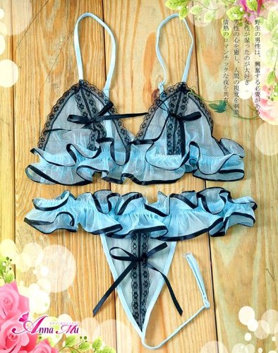 34-40-Aqua-Baby-Blue-Elegant-Net-Bikini-Bra-with-Lace-Trim-and-Bow