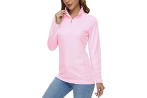 MAGCOMSEN Women's 1/4 Zip Shirts UPF 50+ Long Sleeve T-Shirt Quick Dry Sun Protection Tee Fishing Hiking Rash Guard Tops