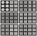 Ejiubas Geometry & Complex Pattern Nail Stencil Vinyl Nail Polish Sticker Easy Nail Art Set - Pack of 12 Sheets with 24 Designs