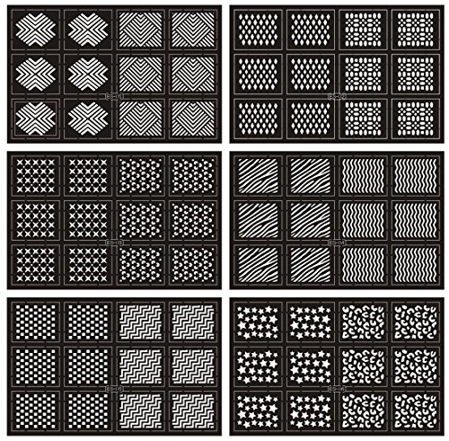 Ejiubas Geometry & Complex Pattern Nail Stencil Vinyl Nail Polish Sticker Easy Nail Art Set - Pack of 12 Sheets with 24 Designs