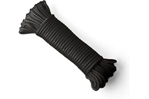 SNURO Corda di nylon (6mm, 20M, nero) - Corda in poliammide intrecciata per qualsiasi applicazione - Resistente all'usura e robusta - Forza di rottura 622kg