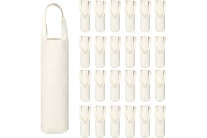 Hoolerry Canvas Wine Bag with Handle Sublimation Blank Bottle Gift Tote Reusable Washable Wine Carrier Tote(24 Pcs)