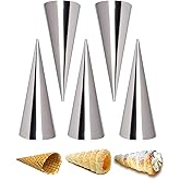 Holz sammlung 5pcs Cream Horn Moulds, Stainless Steel Cream Roll Cones, Cream Roll Moulds, Baking Cones Non Stick, Cannoli Tu