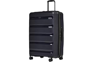 ANTLER - Logo Stripe Hard Shell Large Suitcase - Durable, Lightweight & Expandable Luggage, 4 Spinner Wheels - Adjustable Handle, TSA Lock, 78 cm - Navy Blue