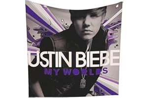 Buulotpp Justin Bieber My World Music Album Tapestry Poster Size 28" x 28" Wall Living Room Bedroom Wall Decor Wall Hanging Decoration Frameless Art Gift Wall Cloth 70x70 cm