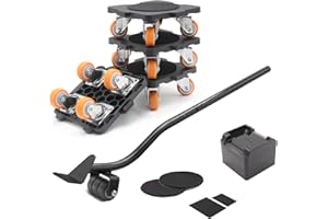 ONEON Kit Mover de Muebles Pesados con Elevador, Transportador con 4 Ruedas con Rodamientos Puede Girar 360°, Aplicable a Manipulación de Refrigerador, Sofá, Closet