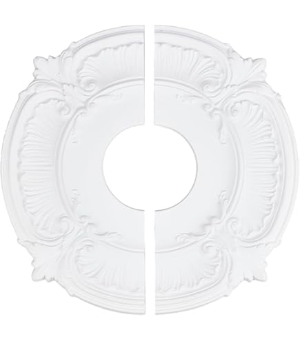 MARBET DESIGN Stuc-rozet van EPS piepschuim - plafondrozet zilver, sierelement, stuc (R-06 30cm) wanddecoratie slaapkamer lamp rozet rond