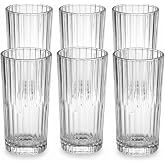 Deconox 6'lı Kesme Kristal Desenli Cam Bardak Seti - Klasik Tasarım Su, Meşrubat ve İkram Bardağı Takımı (320 ml)