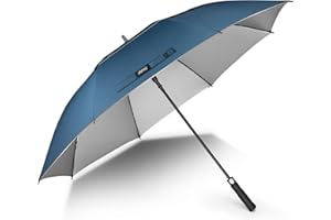 NINEMAX Paraguas Grande Solar UV, XL/XXL Paraguas Golf Grandes Proteccion UV Antiviento, Sun Umbrella Resistente Al Viento Fuerte para Mujer Hombre