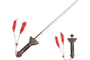 KSVFTB Sword, Swords for Kids, Stainless Steel Dull Sword Toys Practice Performance Kung Plaything Retractable Prop Cosplay Costume Accessory Prop