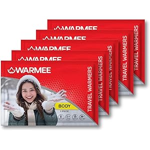 WARMEE Body Warmers (Pack of 5 pcs) Safe & Natural Heat Patches, Heat Packs for Men, Women and Children || Travel Warmers to Stay Warm in Winters|| Camping, Trekking, Holidays