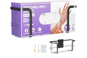 XILIMEN Distributeur de Gants Mural, Distributeur Gants Jetables, Support Boite Gants, Support Mural pour Gants Jetables, Porte Gants Mural, Distributeur Boite Gants, Porte Gants Noir Organisateur Boîte Gants