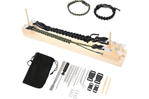CYRANK Longitud Ajustable Paracord Jig Pulsera Fabricante, Madera Paracord Pulsera Jig Para Paracord Trenzado Tejido Herramienta Artesanal DIY