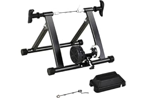 HOMCOM Rodillo Entrenamiento Bicicleta 5 Niveles de Resistencia por Cable Cicloentrenador Acero Bici 54.5x42.2x39.1cm