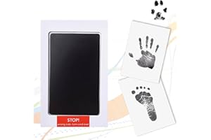 COODY Baby Handprint and Footprint Kit, Safe and Non-Toxic with Clean Touch, Perfect Baby Girl and Baby Boy Gifts, Baby Essentials for Newborn, Ink Pad (1 Pack, Black)