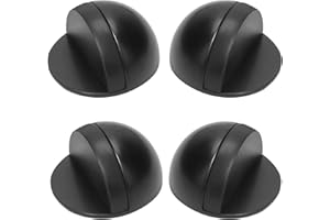 SVUPUE Samoprzylepne stopery do drzwi ze stali nierdzewnej, 4 sztuki, do ochrony ściany, bez wiercenia, kolor czarny