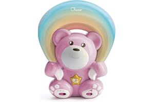 Chicco Rainbow Bear Proiettore Musicale, Luce Notturna Bambini e Neonati, Orsetto con Musica Rilassante e Proiezione Arcobaleno a Larghezza e Direzione Regolabile - Giochi Neonati 0+ Mesi