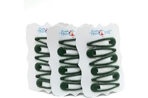 LA PETITE PRINCESSE 18x Hair clips barrettes Bottle Green School Uniform Colour hair Clips Slides Sleepies Snaps Bendies for Girls hair dark green
