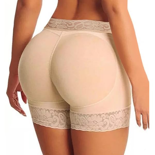 Culotte Push-up Rembourrée Beige Snow Rose Taille L - Lingerie Sculptante Neuve